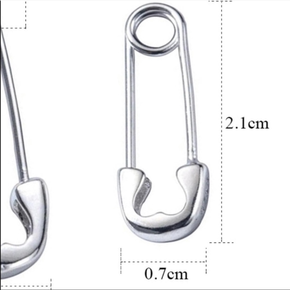 Kilt Pin Earrings Sterling Silver 925 - Picture 4 of 4